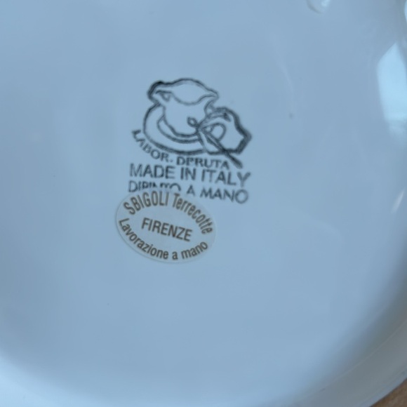 Italian blue birds fruit bowl bowl Labor Deruta hand painted Sbigolo Terrotte - Picture 7 of 16